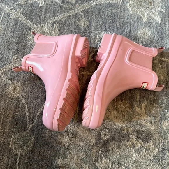 🎀HUNTER🎀 Pink Short Glossy Rain Boots 37 - Picture 2 of 9